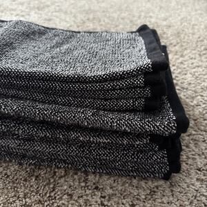 Brooklinen Super-Plush Turkish Cotton Wash Cloths - Set of 4, Marled Black